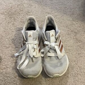 Adidas Kids White and Bronze Sneakers